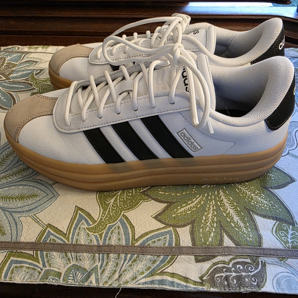 adidas White and Tan Athletic Shoes